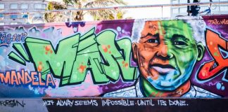 Graffriti representando Nelson Mandela