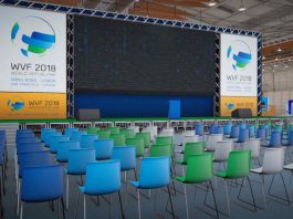 Sala de conferências na World Virtual Fair