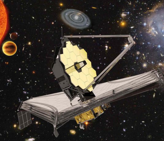 ilustração do telescópio James Webb
