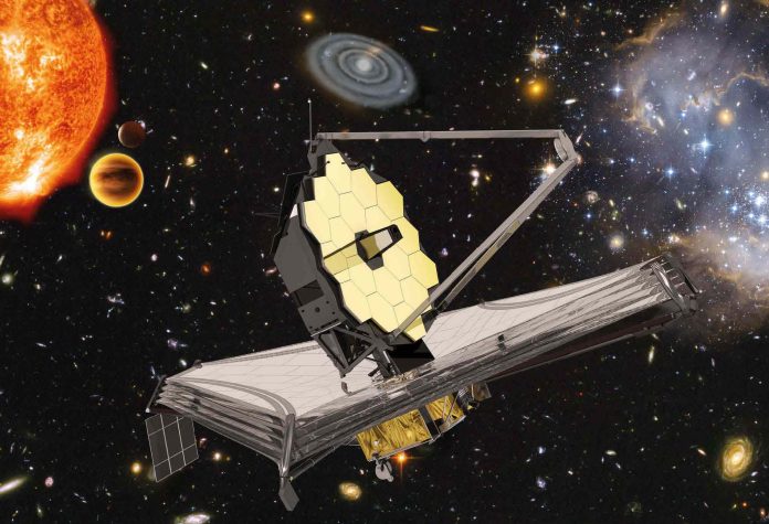 ilustração do telescópio James Webb