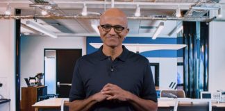 O presidente e CEO da Microsoft, Satya Nadella, fala aos participantes virtualmente no Microsoft Ignite 2022.